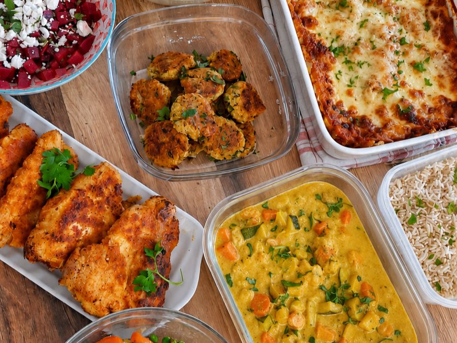 Assortiment de plats préparés par Chef It Up
